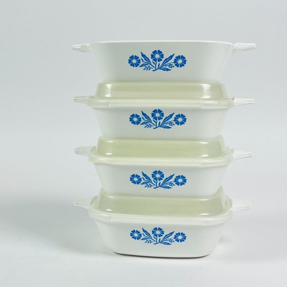 Corningware Kitchen Corning Ware Set Of 4 Blue Cornflower Petite